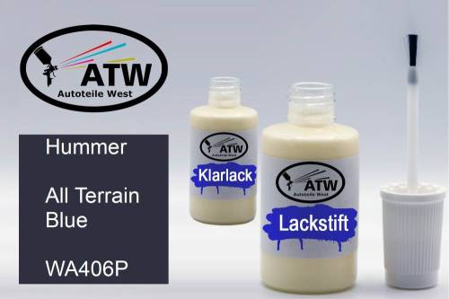 Hummer, All Terrain Blue, WA406P: 20ml Lackstift + 20ml Klarlack - Set, von ATW Autoteile West.